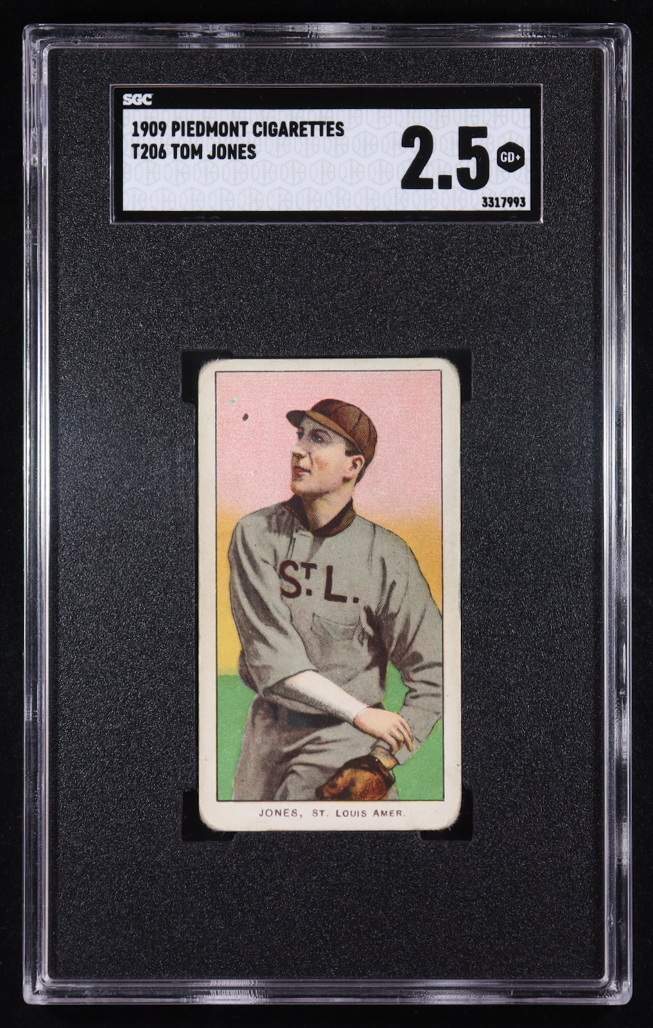 Tom Jones 1909-11 T206 #240 / St. Louis (SGC 2.5) at PristineAuction.com Tom Jones 1909-11 T206 #240 / St. Louis (SGC 2.5) at PristineAuction.com