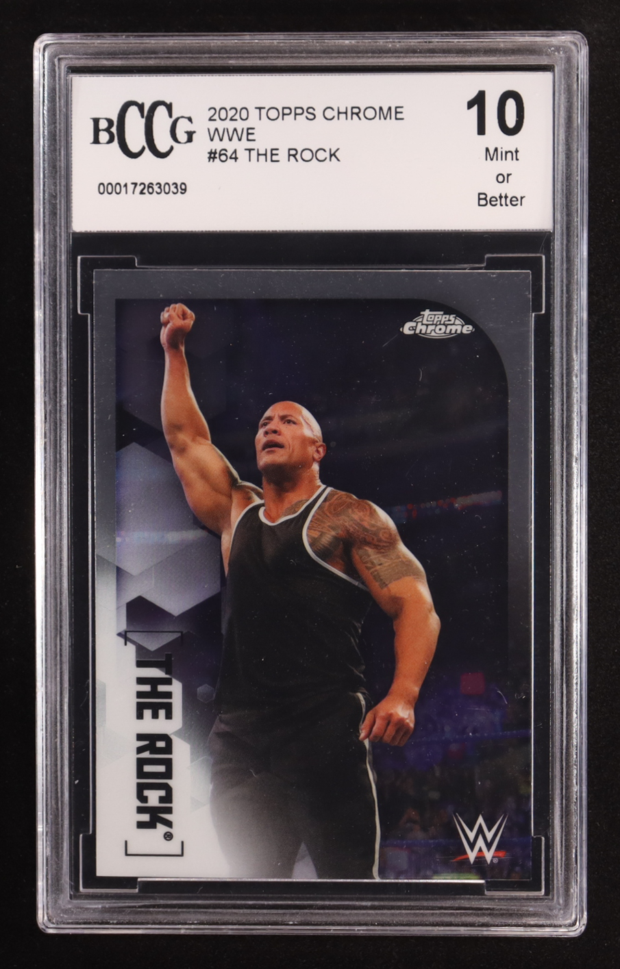 The Rock 2020 Topps Chrome WWE #64 (BCCG 10) at PristineAuction.com The Rock 2020 Topps Chrome WWE #64 (BCCG 10) at PristineAuction.com