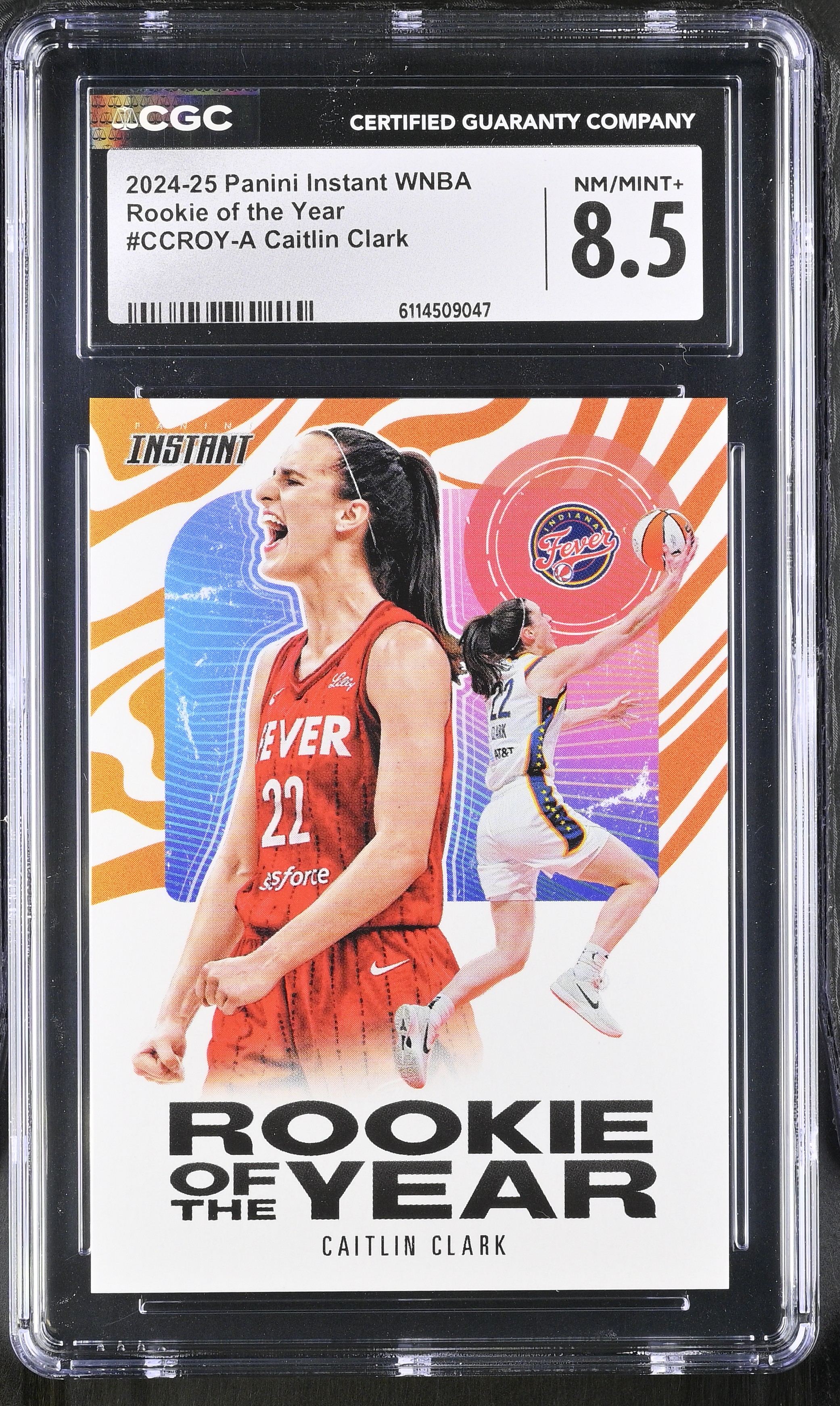 Caitlin Clark 2024-25 Panini Instant WNBA Rookie Of The Year #CCROY-A RC (CGC 8.5) at PristineAuction.com Caitlin Clark 2024-25 Panini Instant WNBA Rookie Of The Year #CCROY-A RC (CGC 8.5) at PristineAuction.com