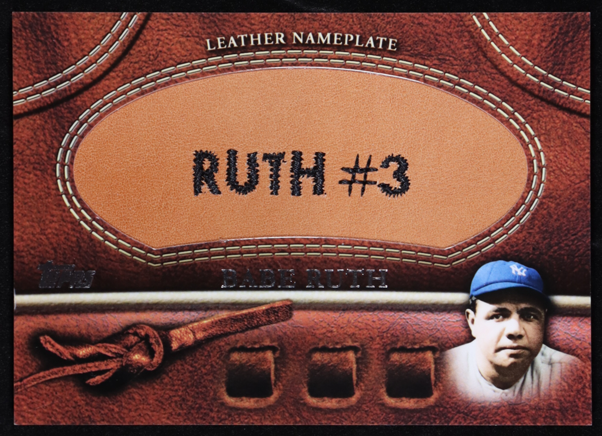 Babe Ruth 2011 Topps Glove Manufactured Leather Nameplates #BR S2 at PristineAuction.com Babe Ruth 2011 Topps Glove Manufactured Leather Nameplates #BR S2 at PristineAuction.com
