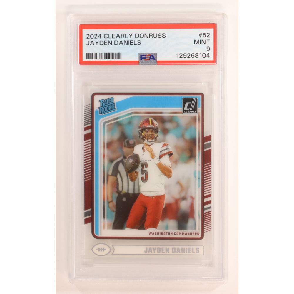 Jayden Daniels 2024 Clearly Donruss #52 RC (PSA 9) at PristineAuction.com