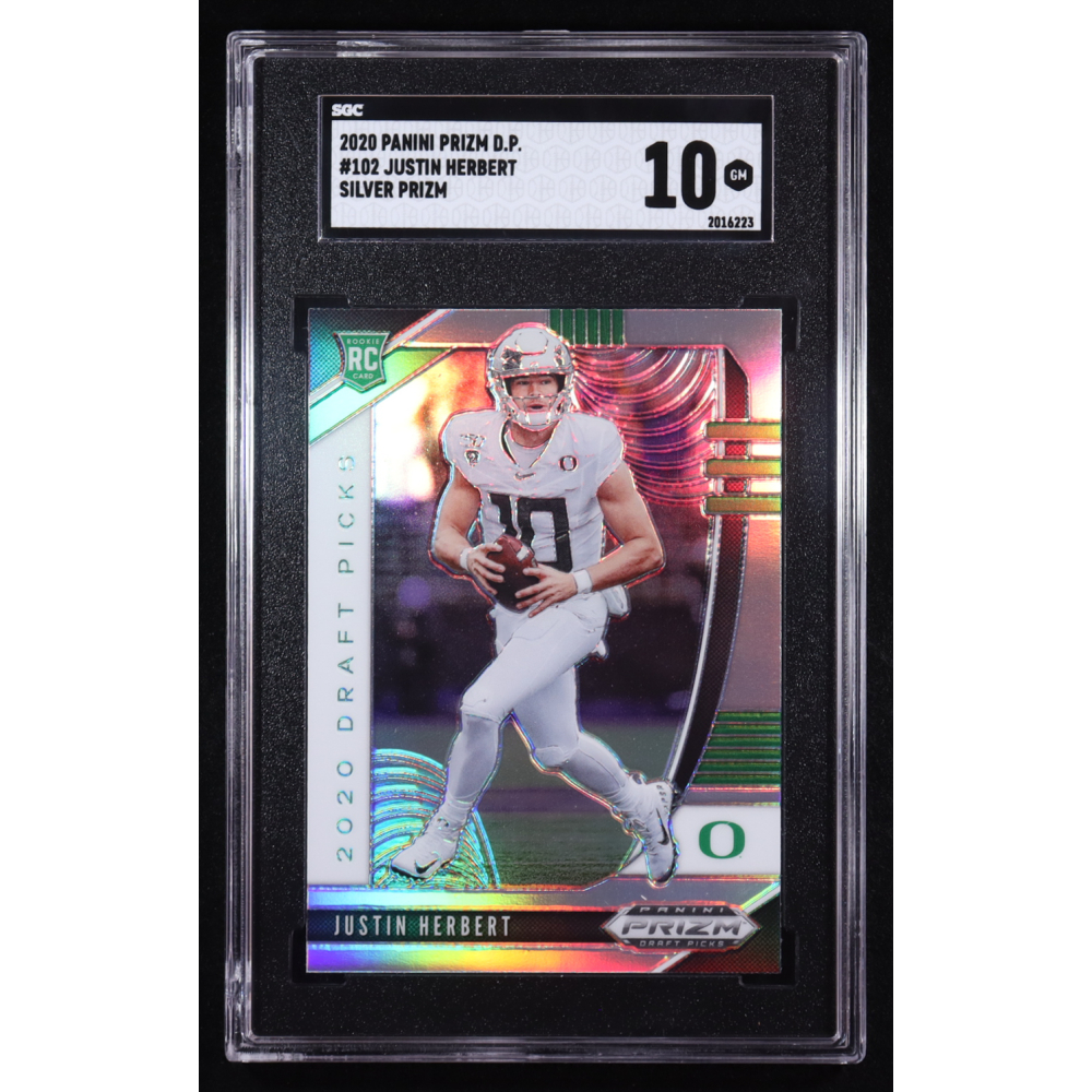 Justin Herbert 2020 Panini Draft Picks Silver Prizm #102 RC (SGC 10) at PristineAuction.com