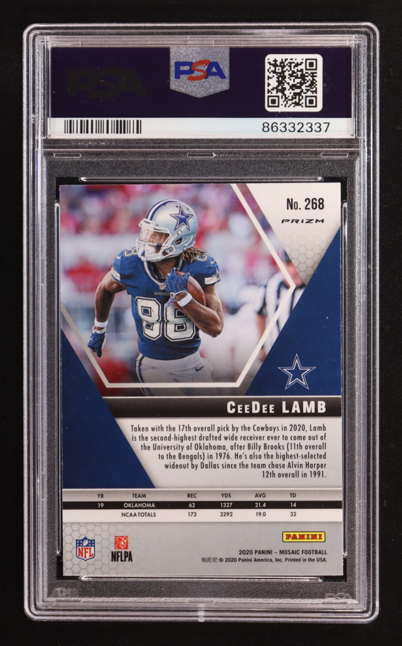 CeeDee Lamb 2020 Panini Mosaic Silver #268 DEB RC (PSA 10) at PristineAuction.com CeeDee Lamb 2020 Panini Mosaic Silver #268 DEB RC (PSA 10) at PristineAuction.com