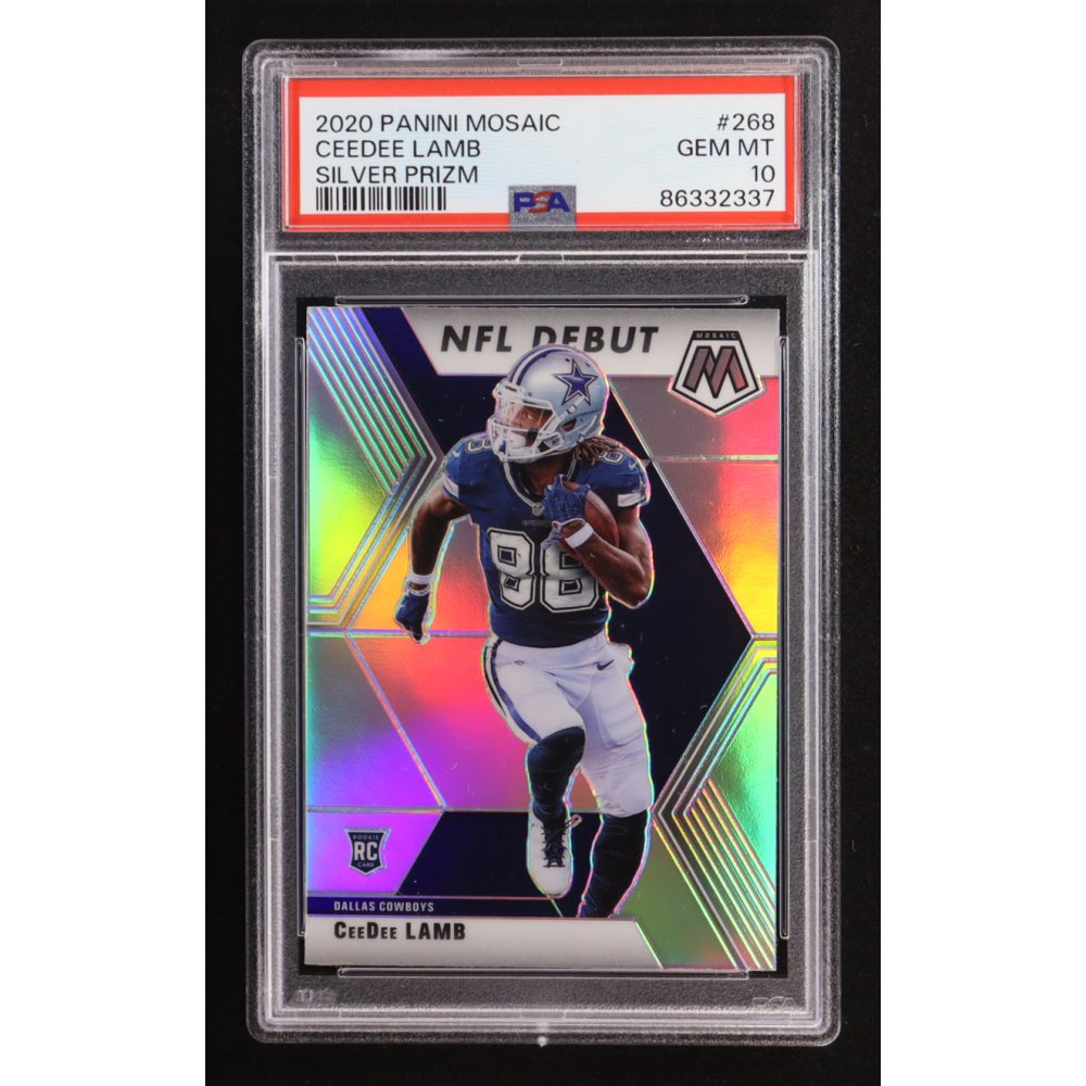 CeeDee Lamb 2020 Panini Mosaic Silver #268 DEB RC (PSA 10) at PristineAuction.com