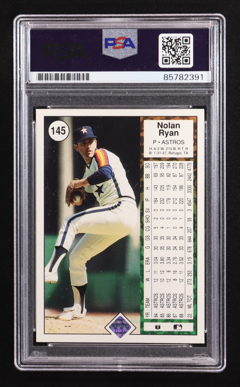 Nolan Ryan Signed 1989 Upper Deck #X #145 (PSA | Autograph Graded Authentic) at PristineAuction.com Nolan Ryan Signed 1989 Upper Deck #X #145 (PSA | Autograph Graded Authentic) at PristineAuction.com