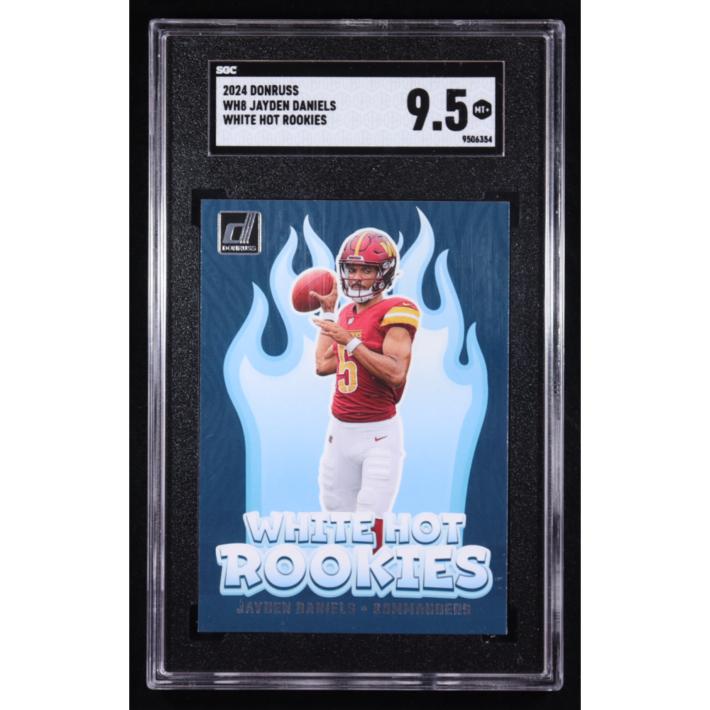Jayden Daniels 2024 Panini Donruss White Hot Rookies #WH8 RC (SGC 9.5) at PristineAuction.com