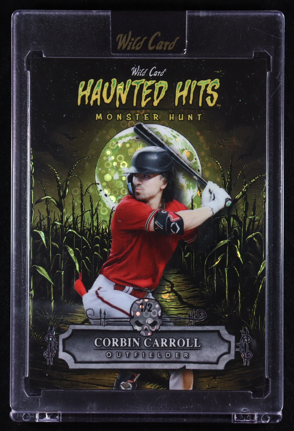 Corbin Carroll 2025 Wild Card Haunted Hits Monster Hunt Disco Yellow #HHCFCC #1/2 at PristineAuction.com Corbin Carroll 2025 Wild Card Haunted Hits Monster Hunt Disco Yellow #HHCFCC #1/2 at PristineAuction.com