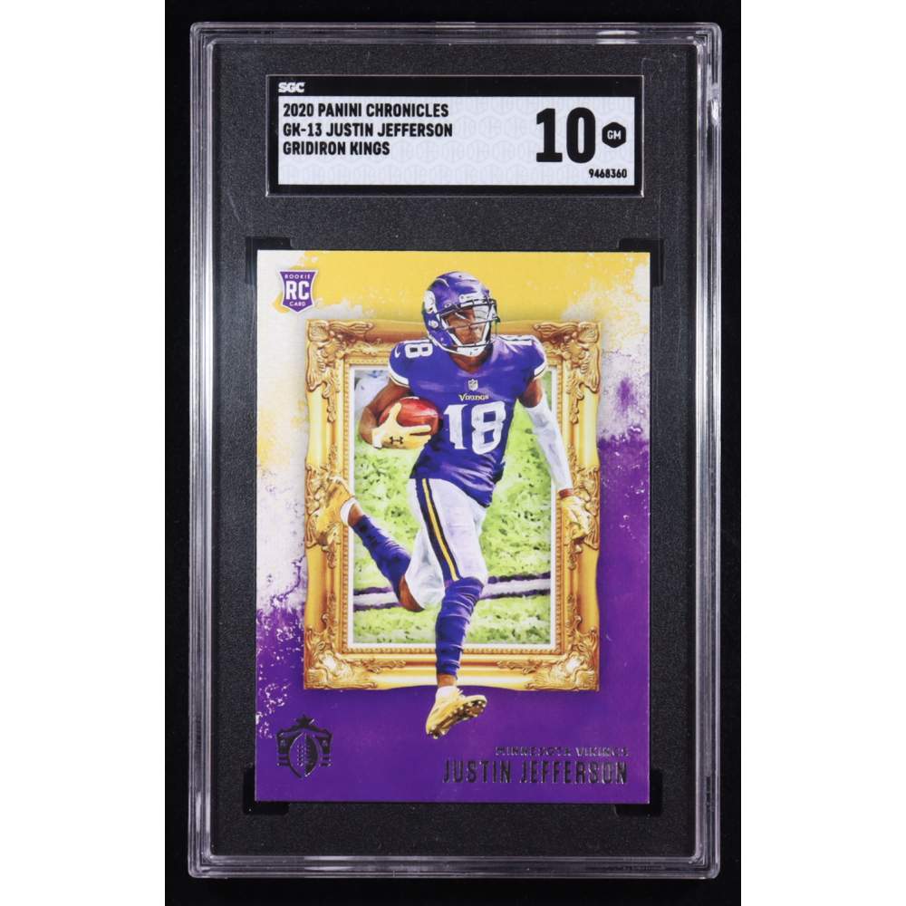 Justin Jefferson 2020 Panini Chronicles Gridiron King #GK-13 RC (SGC 10) at PristineAuction.com