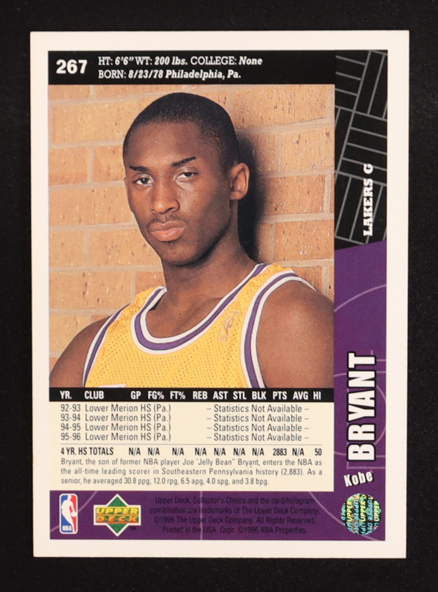 Kobe Bryant 1996-97 Collector's Choice #267 RC at PristineAuction.com Kobe Bryant 1996-97 Collector's Choice #267 RC at PristineAuction.com