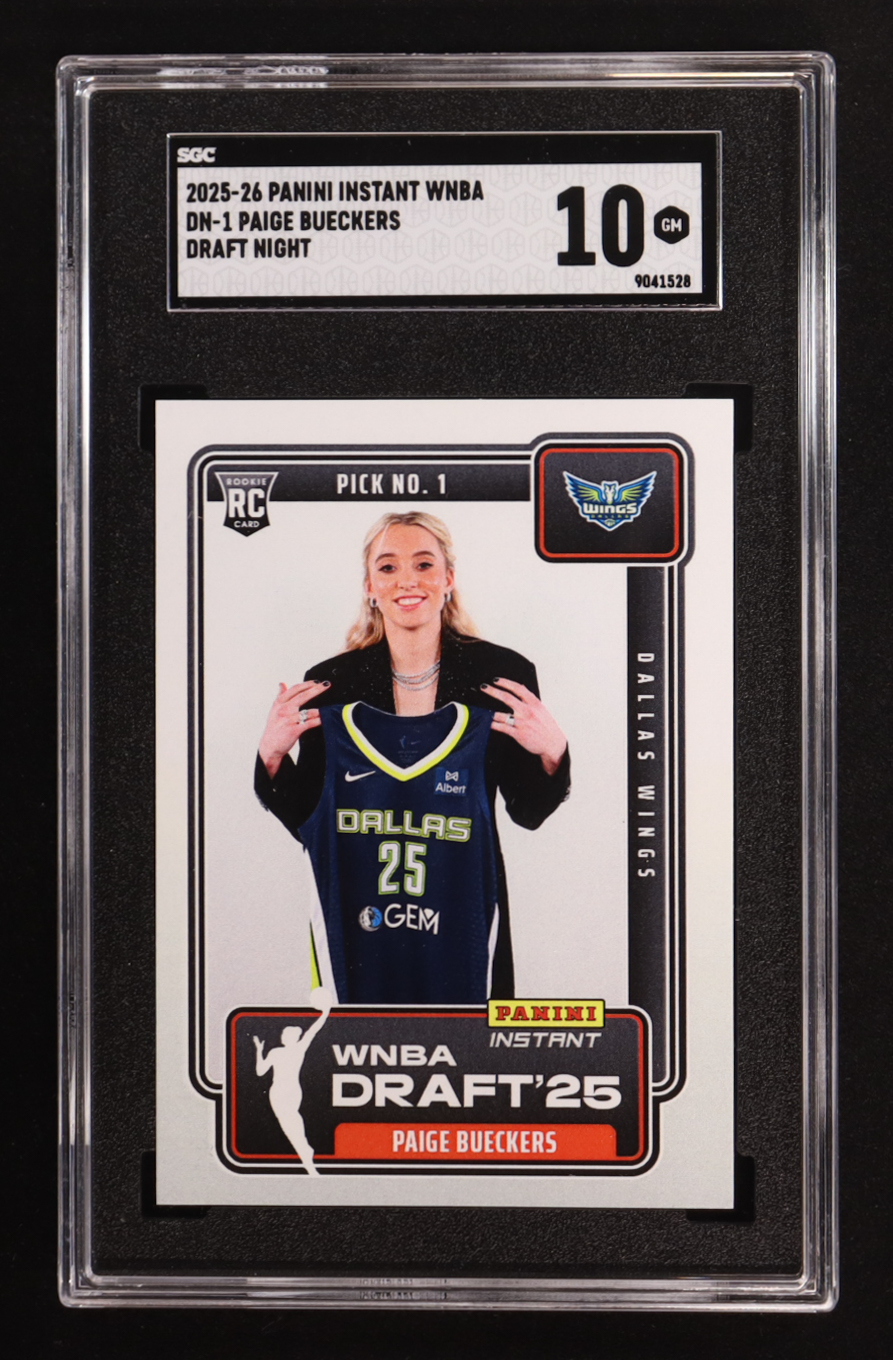 Paige Bueckers 2025-26 Panini Instant WNBA Draft Night #DN-1 RC (SGC 10) at PristineAuction.com Paige Bueckers 2025-26 Panini Instant WNBA Draft Night #DN-1 RC (SGC 10) at PristineAuction.com