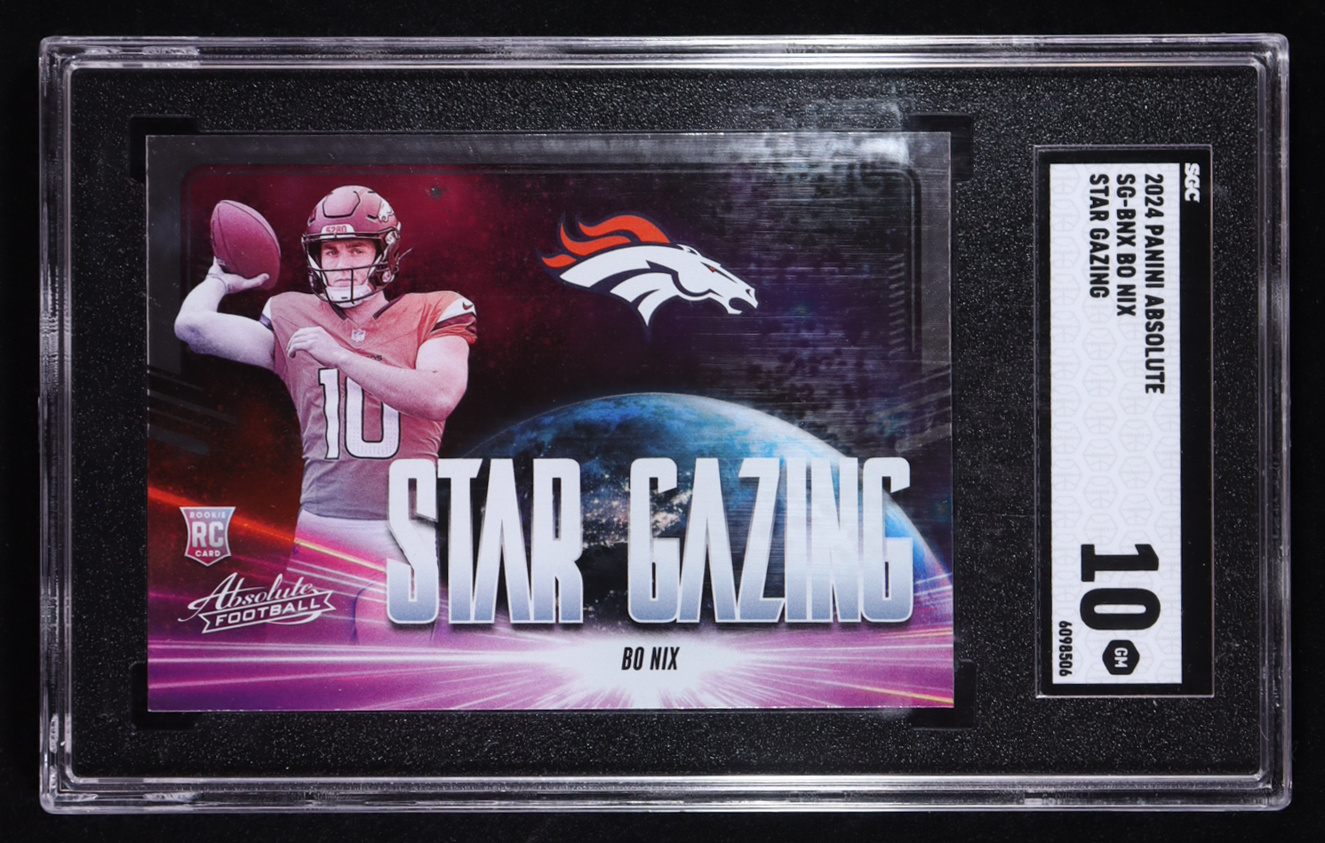 Bo Nix 2024 Panini Absolute Star Gazing #SG-BNX RC (SGC 10) at PristineAuction.com Bo Nix 2024 Panini Absolute Star Gazing #SG-BNX RC (SGC 10) at PristineAuction.com