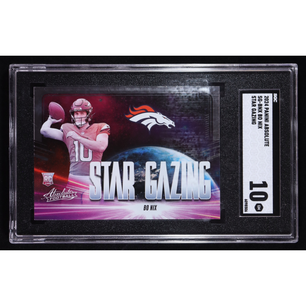 Bo Nix 2024 Panini Absolute Star Gazing #SG-BNX RC (SGC 10) at PristineAuction.com