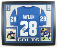 Jonathan Taylor Signed Custom Framed Jersey Display (JSA) at PristineAuction.com