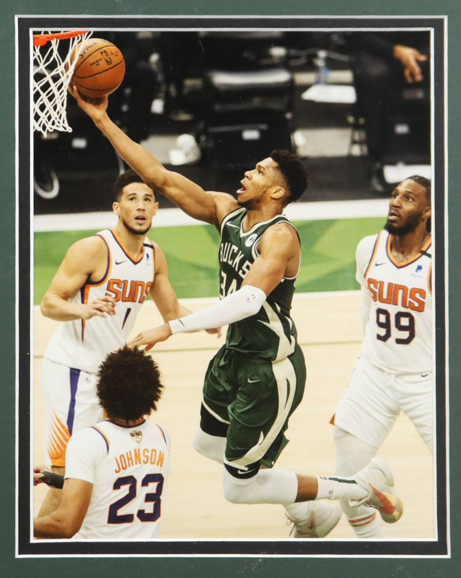 Giannis Antetokounmpo Signed Custom Framed Jersey Display (JSA) at PristineAuction.com Giannis Antetokounmpo Signed Custom Framed Jersey Display (JSA) at PristineAuction.com