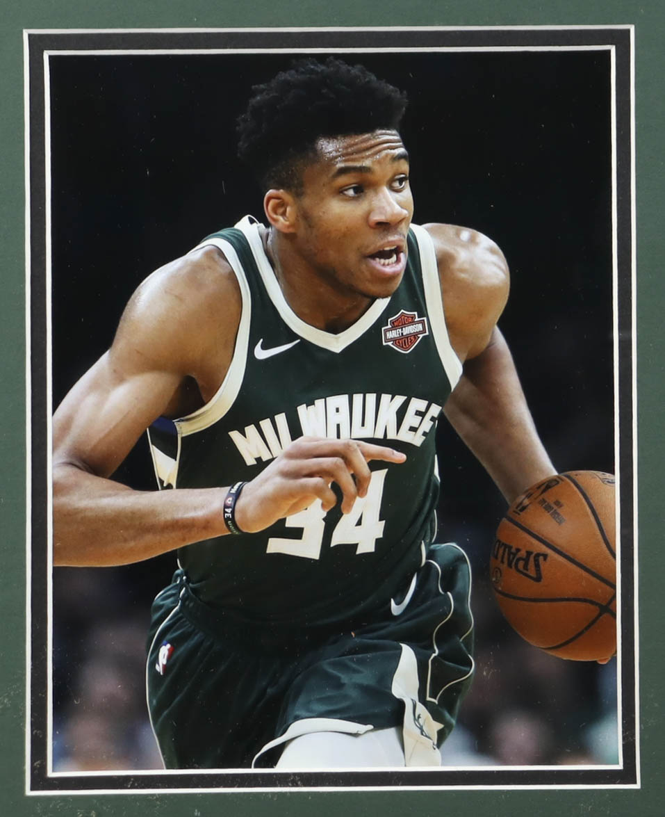 Giannis Antetokounmpo Signed Custom Framed Jersey Display (JSA) at PristineAuction.com Giannis Antetokounmpo Signed Custom Framed Jersey Display (JSA) at PristineAuction.com