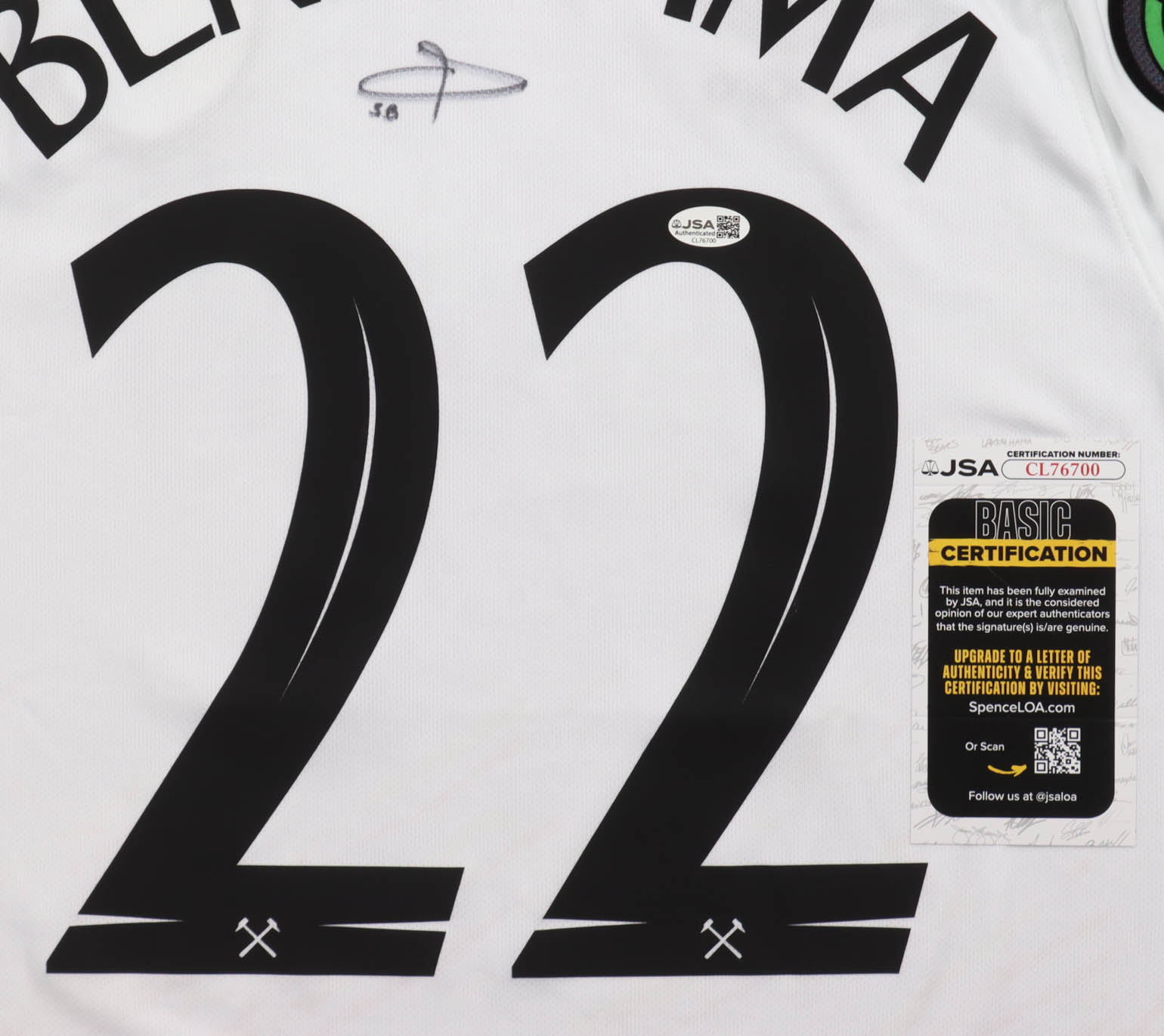 Said Benrahma Signed West Ham United F.C Umbro Authentic Jersey (JSA) at PristineAuction.com Said Benrahma Signed West Ham United F.C Umbro Authentic Jersey (JSA) at PristineAuction.com