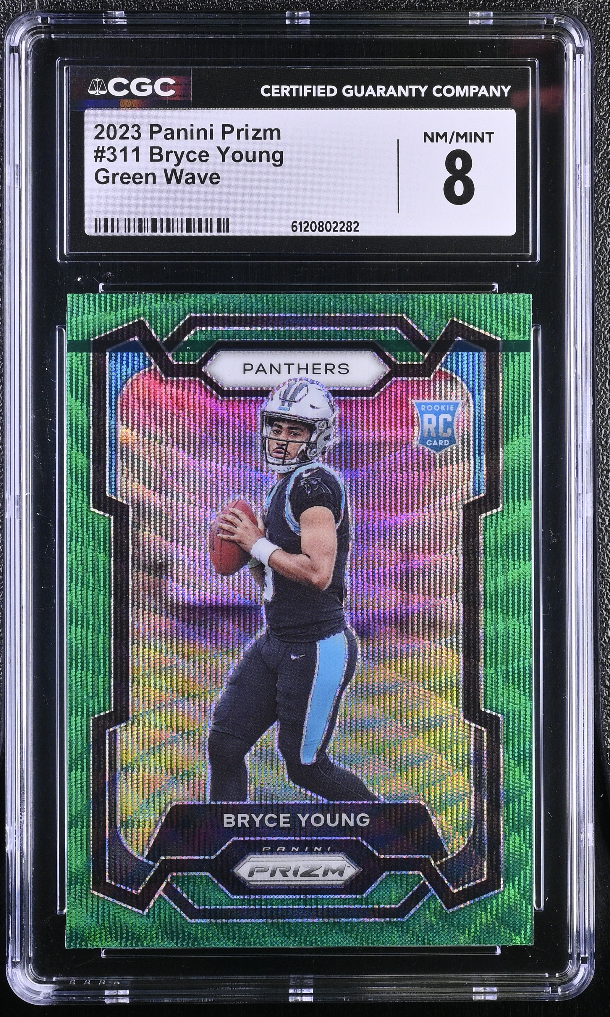 Bryce Young 2023 Panini Prizm Prizms Green Wave #311 RC (CGC 8) at PristineAuction.com Bryce Young 2023 Panini Prizm Prizms Green Wave #311 RC (CGC 8) at PristineAuction.com