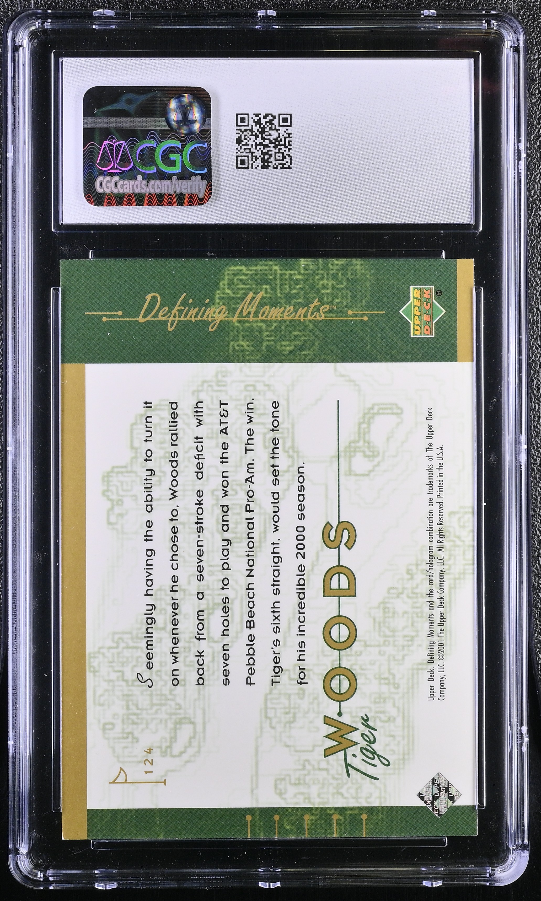 Tiger Woods 2001 Upper Deck DM #124 (CGC 8) at PristineAuction.com Tiger Woods 2001 Upper Deck DM #124 (CGC 8) at PristineAuction.com