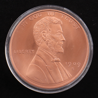 1909-S VDB Lincoln Wheat Cent - 1 Ounce .999 Fine Copper Bullion Round at PristineAuction.com
