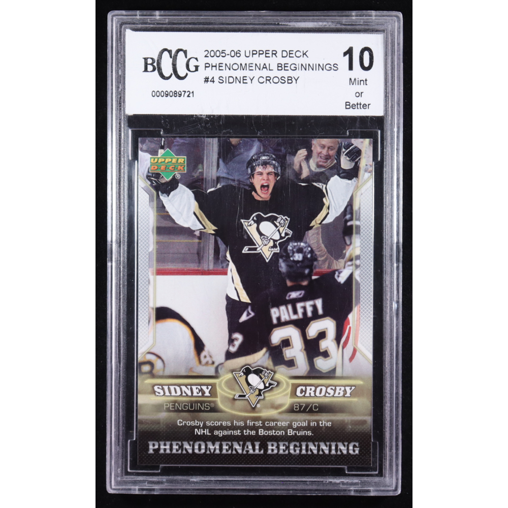 Sidney Crosby 2005-06 Upper Deck Phenomenal Beginnings #4 RC (BCCG 10) at PristineAuction.com