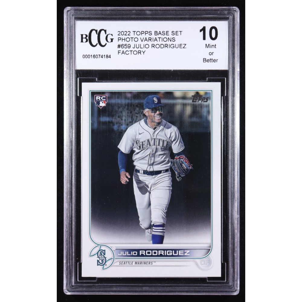 Julio Rodriguez 2022 Topps Base Complete Sets Photo Variations Factory #659 RC (BCCG 10) at PristineAuction.com