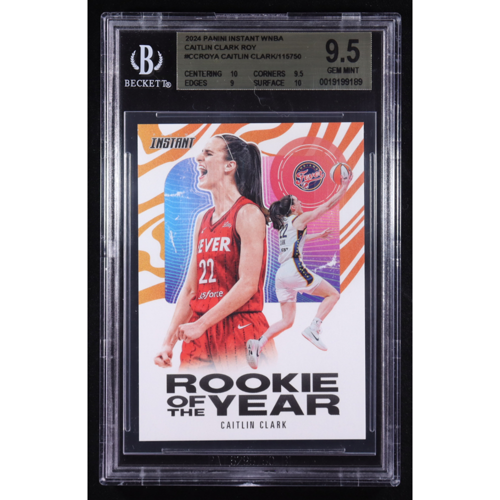 Caitlin Clark 2024 Panini Instant WNBA Rookie of the Year #CCROY-A RC #1/115750 (BGS 9.5) at PristineAuction.com