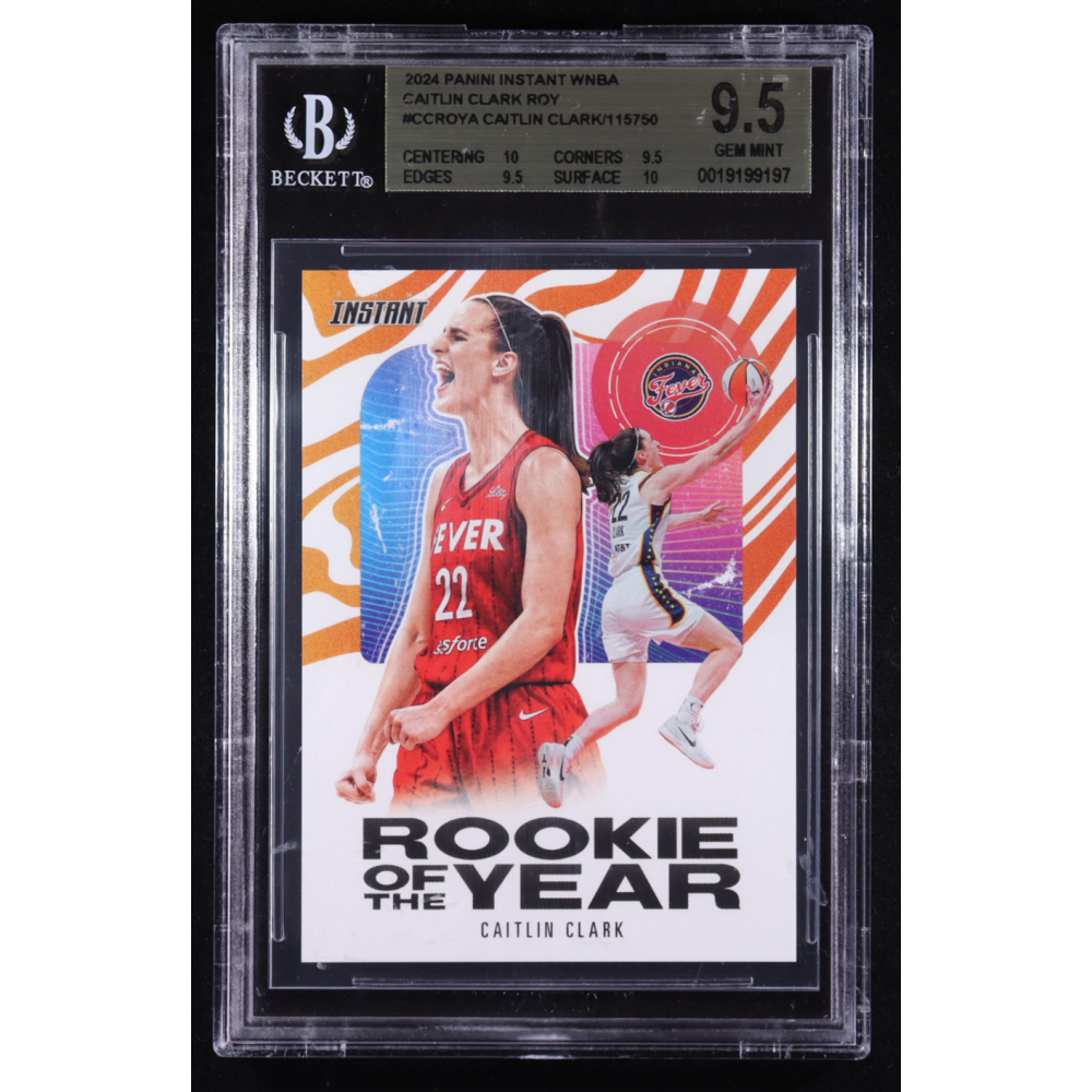 Caitlin Clark 2024 Panini Instant WNBA Rookie of the Year #CCROY-A RC #1/115750 (BGS 9.5) at PristineAuction.com