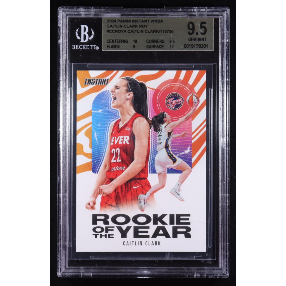 Caitlin Clark 2024 Panini Instant WNBA Rookie of the Year #CCROY-A RC #1/115750 (BGS 9.5) at PristineAuction.com