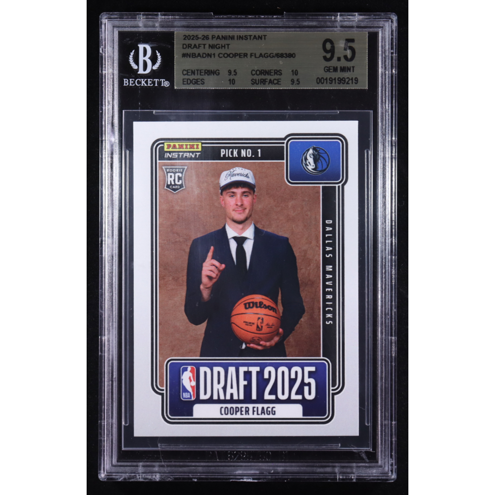 Cooper Flagg 2025-26 Panini Instant Draft Night #NBADN-1 RC #1/68380 (BGS 9.5) at PristineAuction.com