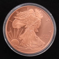 Walking Liberty Half Style - 1 Ounce .999 Fine Copper Bullion Round at PristineAuction.com