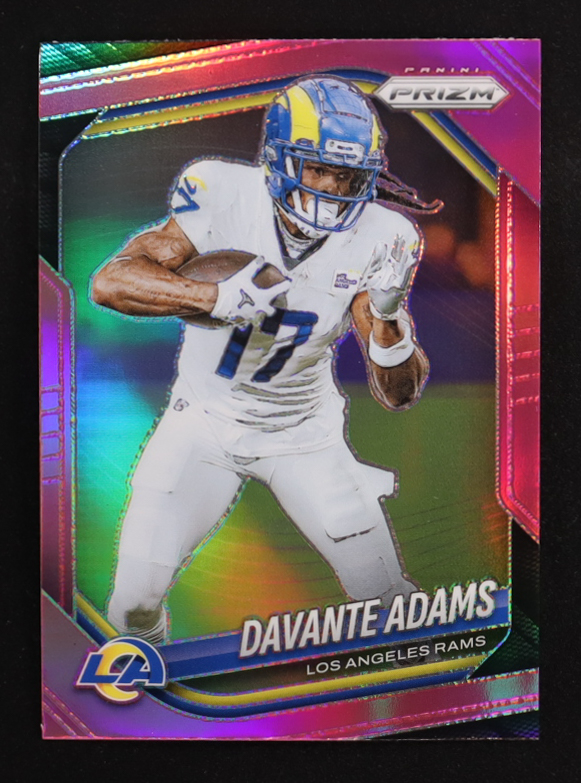 Davante Adams 2025 Panini Prizm Prizms Pink #104 at PristineAuction.com Davante Adams 2025 Panini Prizm Prizms Pink #104 at PristineAuction.com