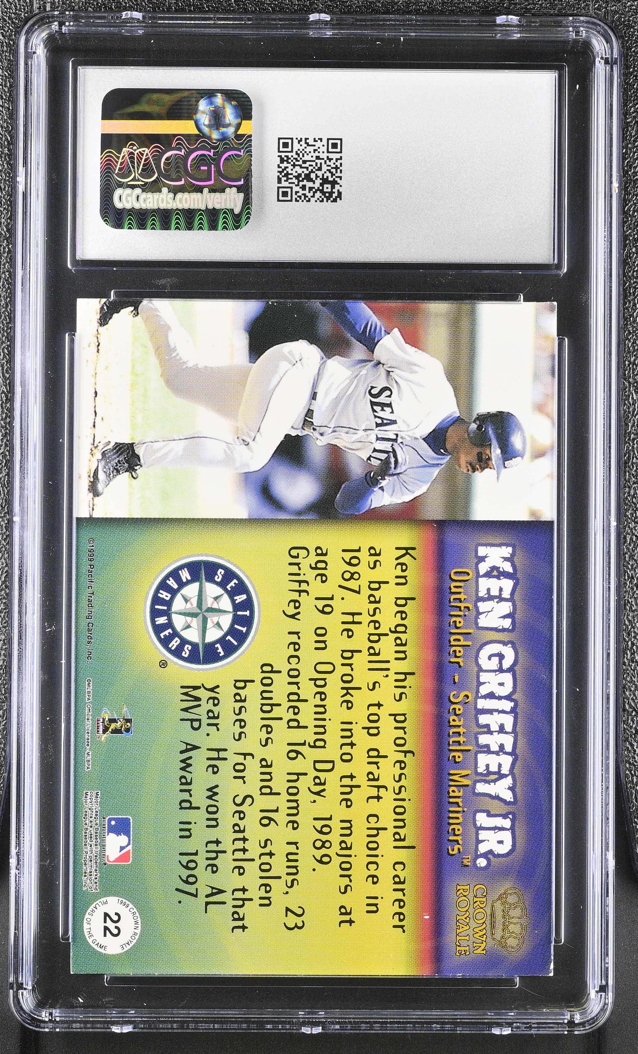 Ken Griffey Jr. 1999 Crown Royale Pillars of the Game #22 (CGC 8) at PristineAuction.com Ken Griffey Jr. 1999 Crown Royale Pillars of the Game #22 (CGC 8) at PristineAuction.com