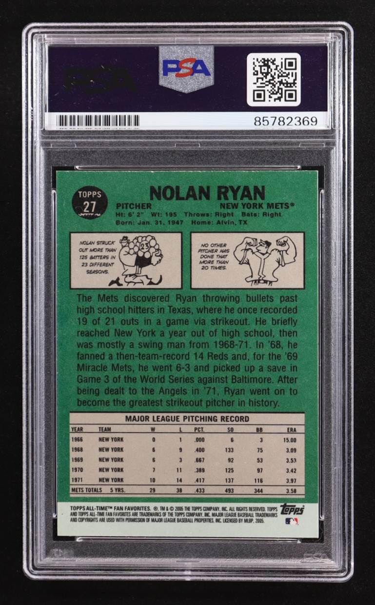 Nolan Ryan Signed 2005 Topps All-Time Fan Favorites #27 (PSA | Autograph Graded Authentic) at PristineAuction.com Nolan Ryan Signed 2005 Topps All-Time Fan Favorites #27 (PSA | Autograph Graded Authentic) at PristineAuction.com