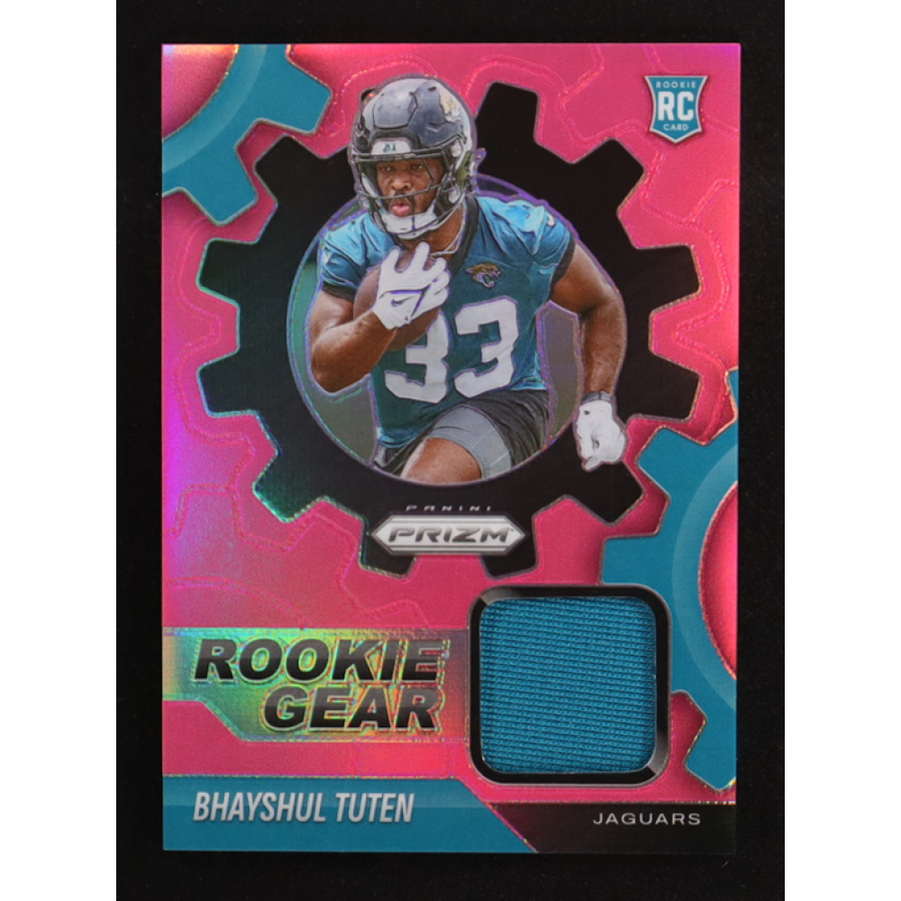 Bhayshul Tuten 2025 Panini Prizm Rookie Gear Pink #25 RC at PristineAuction.com