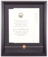 Ronald Reagan Original 1981 Presidential Inauguration Custom Framed Invitation Display with Original Envelope & Special Edition Regan Half Dollar at PristineAuction.com