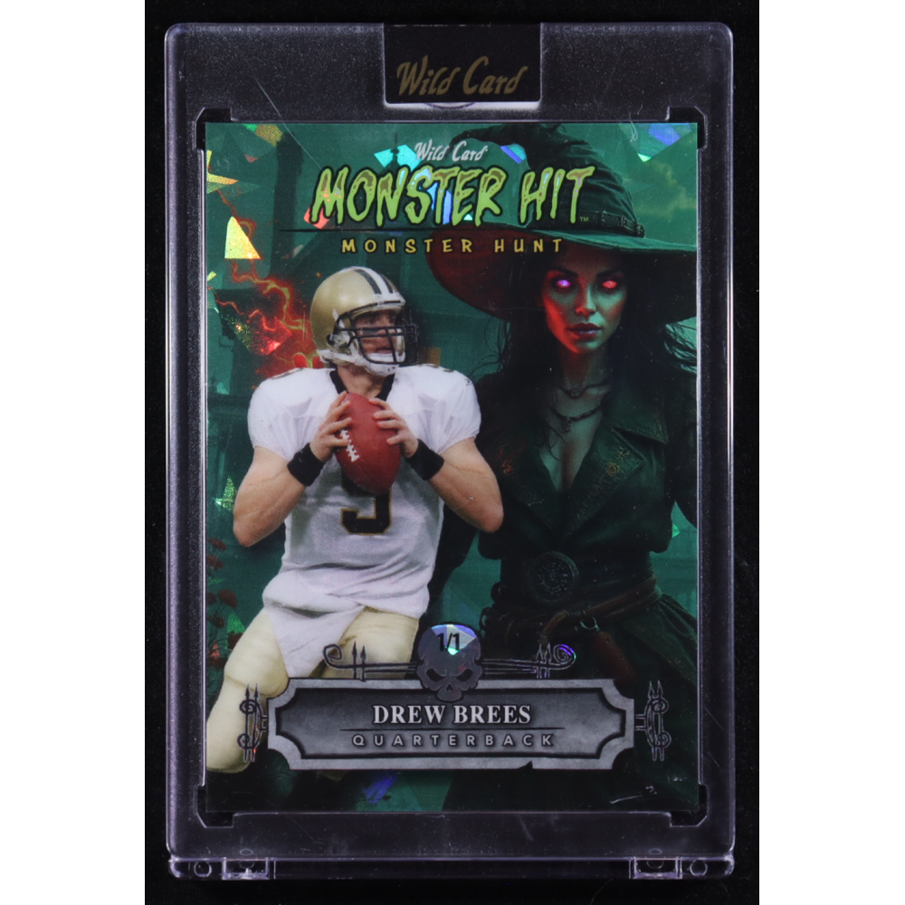 Drew Brees 2025 Wild Card Haunted Hits Monster Hunt #MHWH-DB #1/1 at PristineAuction.com