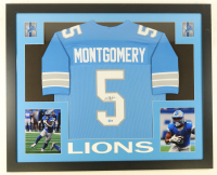 David Montgomery Signed Custom Framed Jersey Display (Beckett) at PristineAuction.com