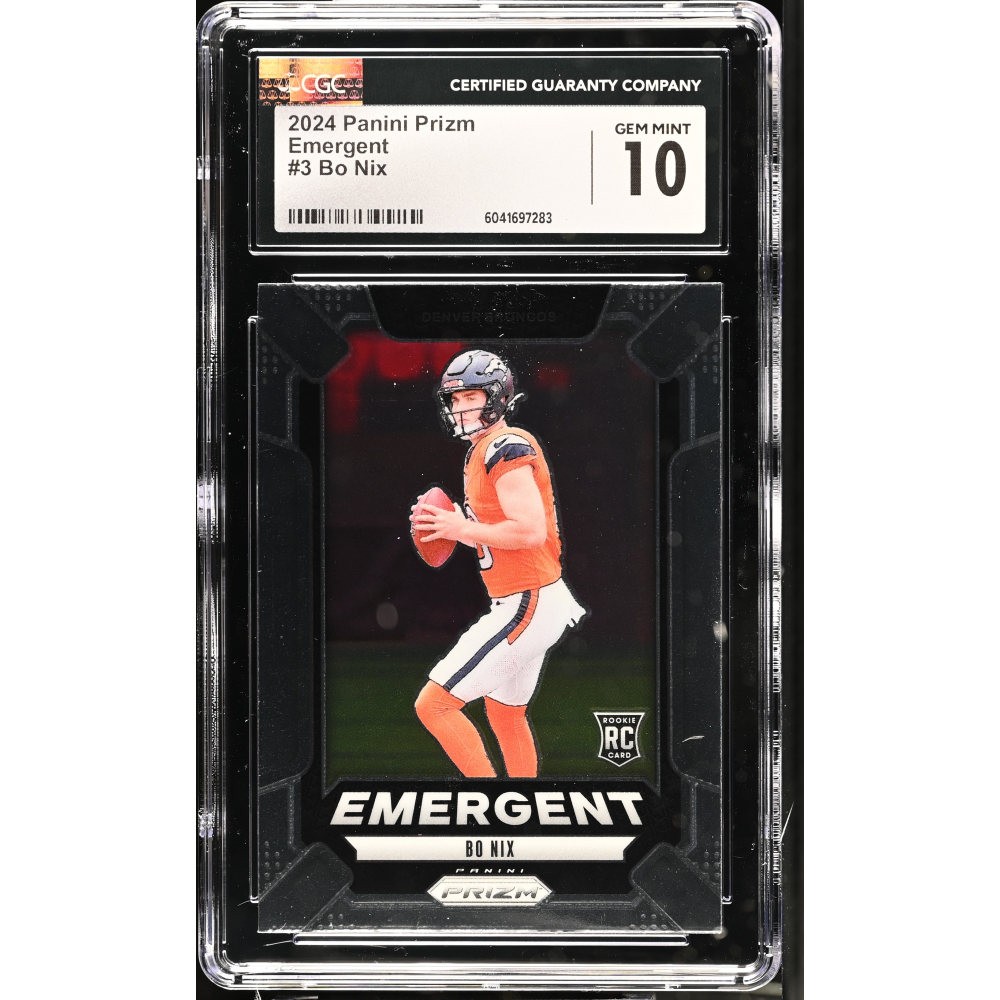 Bo Nix 2024 Panini Prizm Emergent #3 RC (CGC 10) at PristineAuction.com