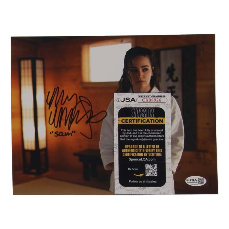 Mary Mouser Signed "Cobra Kai" 8x10 Photo Inscribed "Sam" (JSA) at PristineAuction.com Mary Mouser Signed "Cobra Kai" 8x10 Photo Inscribed "Sam" (JSA) at PristineAuction.com