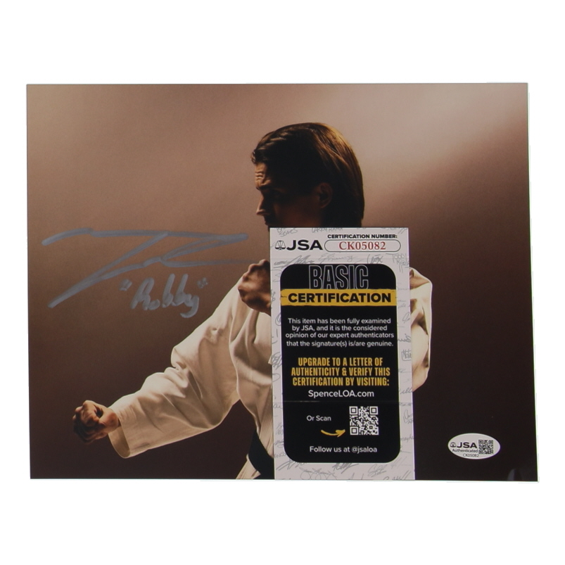 Tanner Buchanan Signed "Cobra Kai" 8x10 Photo Inscribed "Robby" (JSA) at PristineAuction.com Tanner Buchanan Signed "Cobra Kai" 8x10 Photo Inscribed "Robby" (JSA) at PristineAuction.com