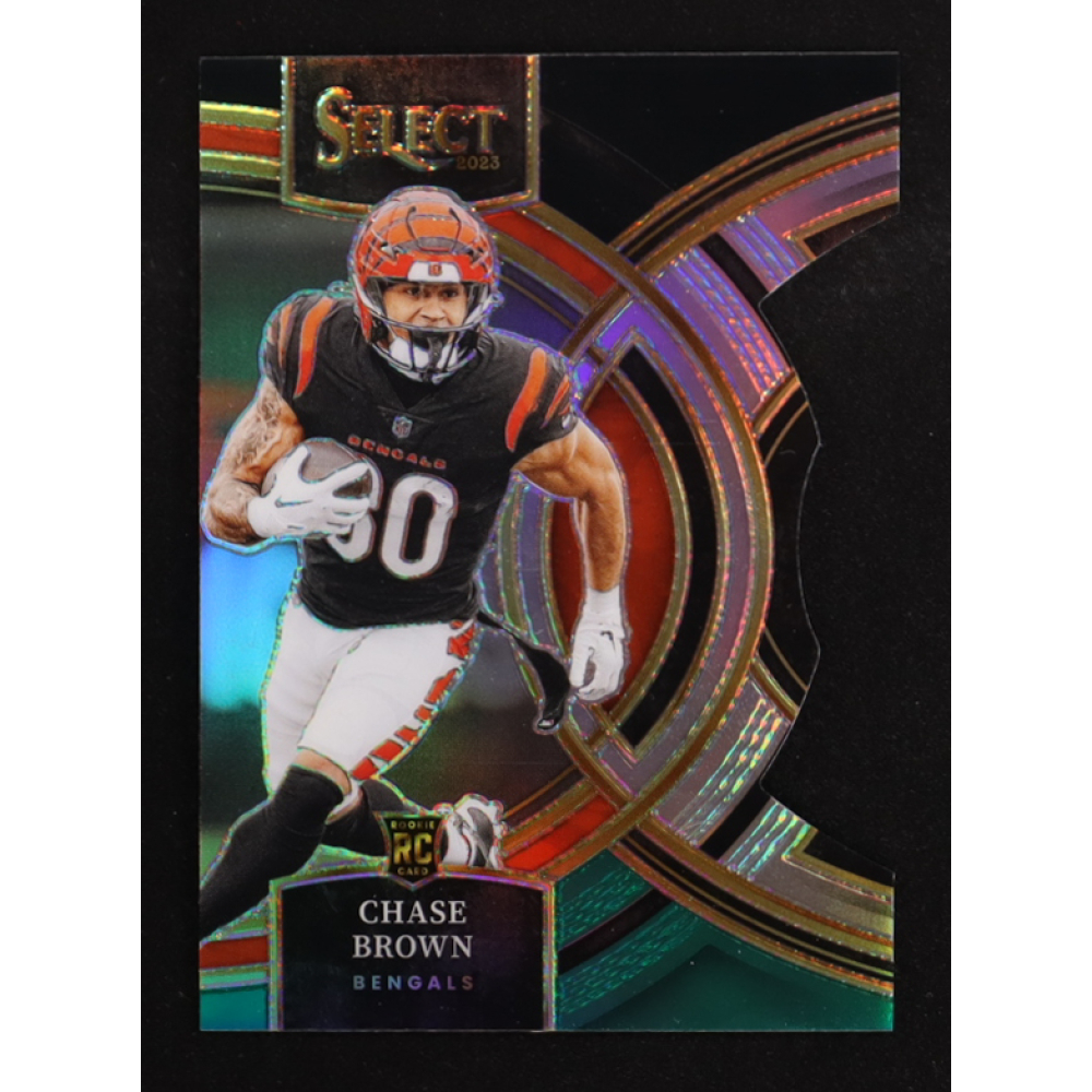 Chase Brown 2023 Select Prizm Black and Green Die Cut #151 RC at PristineAuction.com