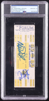 Magic Johnson & Julius Irving Signed 1983 Championship Playoffs Ticket (PSA Auto GEM MT 10) at PristineAuction.com