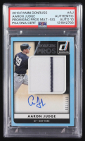 Aaron Judge 2016 Panini Donruss Promising Pros Materials Signatures #AJ RC #089/199 (PSA | Autograph Graded PSA 10) at PristineAuction.com