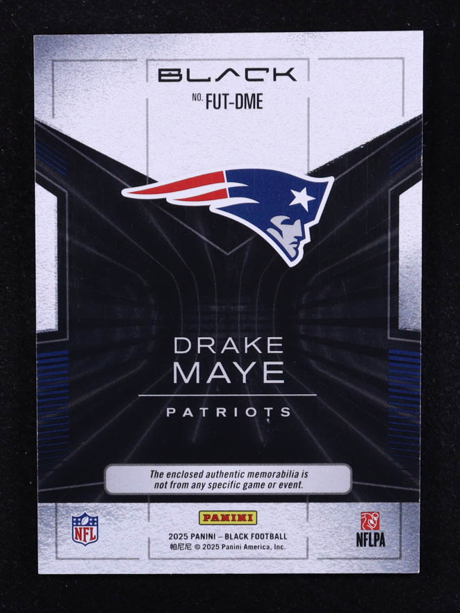 Drake Maye 2025 Panini Black Futuristic Jerseys #18 #023/199 at PristineAuction.com Drake Maye 2025 Panini Black Futuristic Jerseys #18 #023/199 at PristineAuction.com