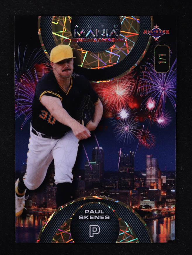 Paul Skenes 2024 Wild Card Auto Mania Circle Fireworks Laser #PS2 RC #1/1 at PristineAuction.com Paul Skenes 2024 Wild Card Auto Mania Circle Fireworks Laser #PS2 RC #1/1 at PristineAuction.com