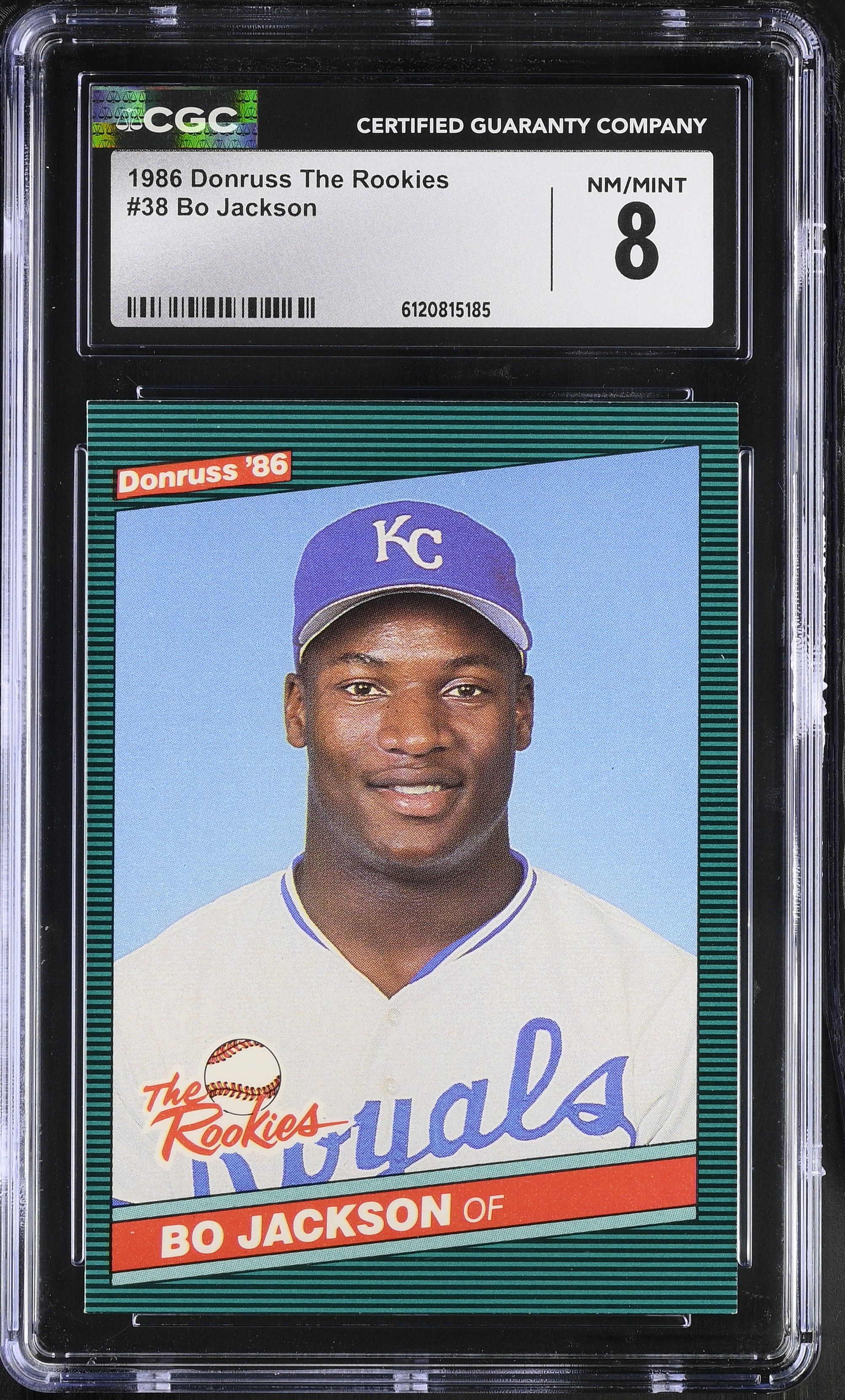 Bo Jackson 1986 Donruss Rookies #38 XRC RC (CGC 8) at PristineAuction.com Bo Jackson 1986 Donruss Rookies #38 XRC RC (CGC 8) at PristineAuction.com