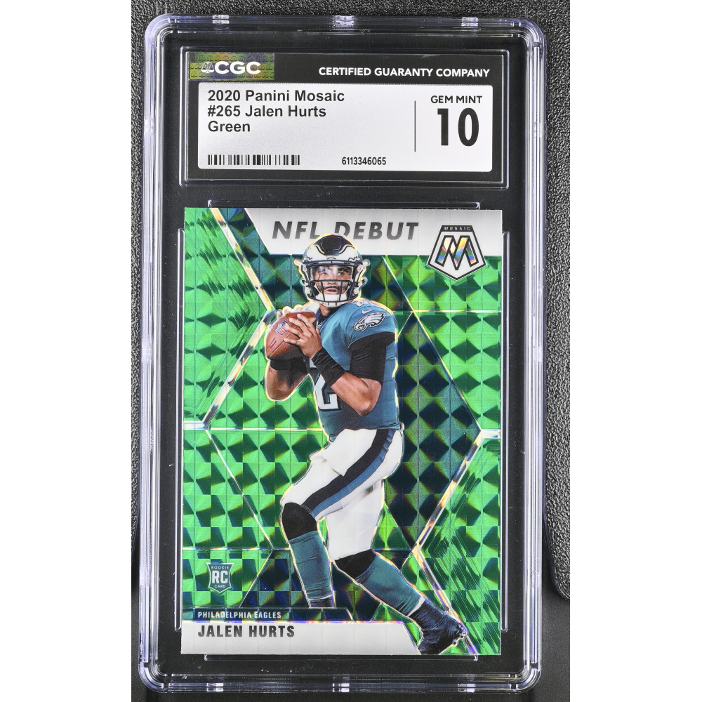Jalen Hurts 2020 Panini Mosaic Green #265 RC (CGC 10) at PristineAuction.com