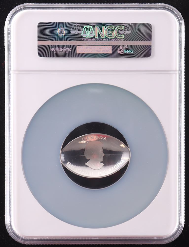 2017 Canada $25 FDOI Football 1 Ounce .9999 Fine Silver Coin - Joe Theismann Autograph - Limited Mintage 8,500 (NGC PF 70) at PristineAuction.com 2017 Canada $25 FDOI Football 1 Ounce .9999 Fine Silver Coin - Joe Theismann Autograph - Limited Mintage 8,500 (NGC PF 70) at PristineAuction.com