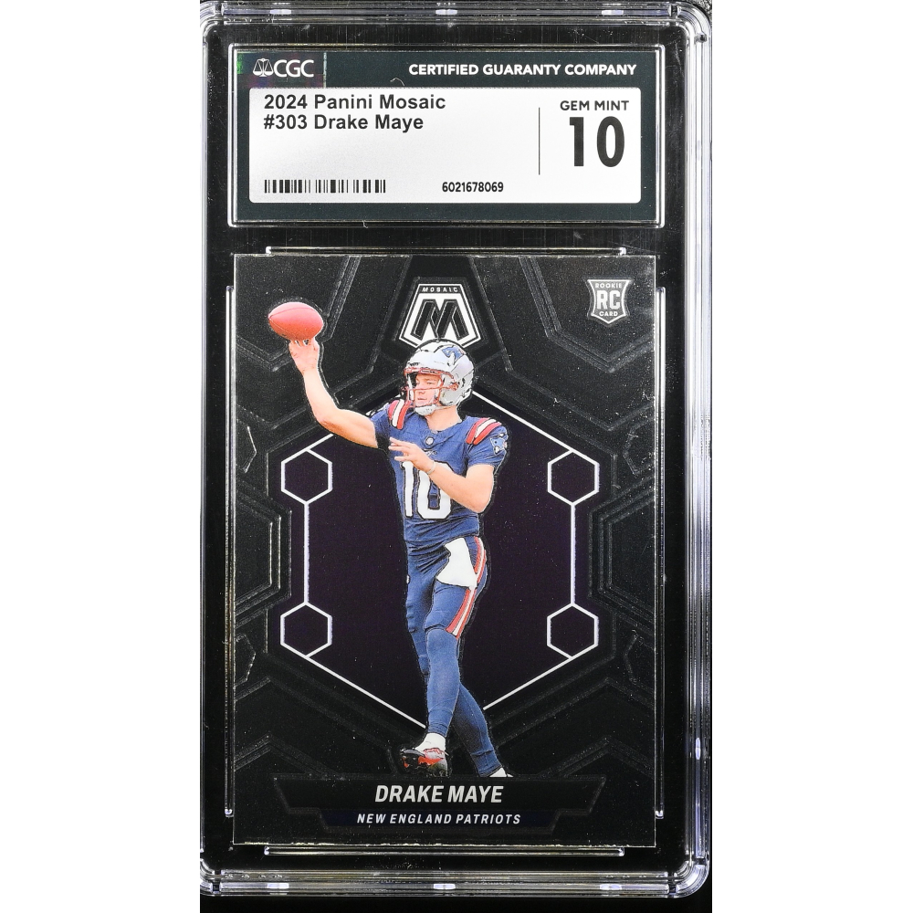 Drake Maye 2024 Panini Mosaic #303 RC (CGC 10) at PristineAuction.com