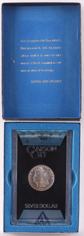1883-CC Morgan Silver $1 Dollar GSA Hoard (ANACS MS63) at PristineAuction.com 1883-CC Morgan Silver $1 Dollar GSA Hoard (ANACS MS63) at PristineAuction.com